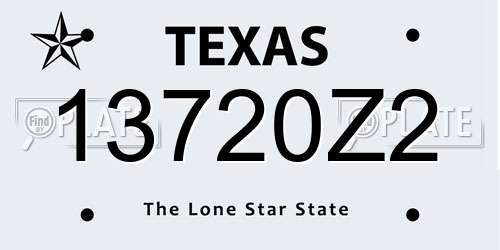 13720Z2 Texas License Plate