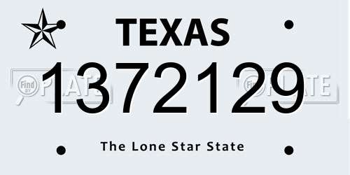 1372129 Texas License Plate