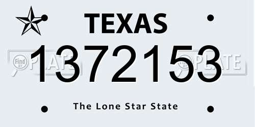1372153 Texas License Plate