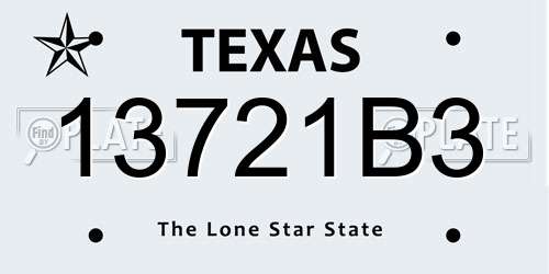 13721B3 Texas License Plate