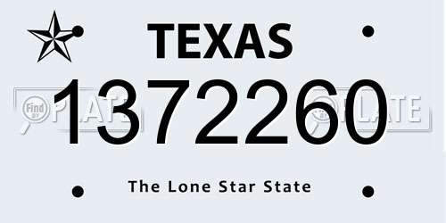 1372260 Texas License Plate