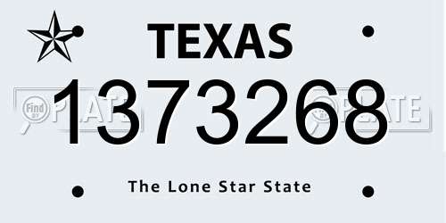 1373268 Texas License Plate