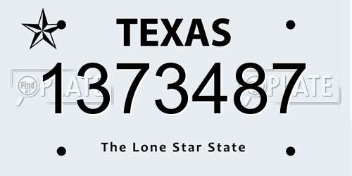 1373487 Texas License Plate