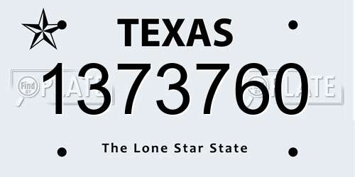 1373760 Texas License Plate