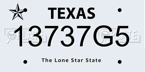 13737G5 Texas License Plate