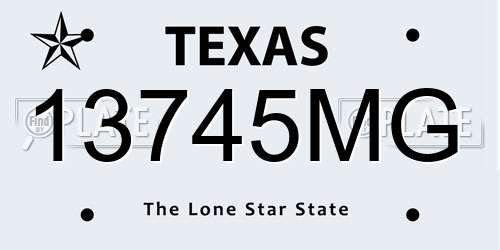 13745MG Texas License Plate
