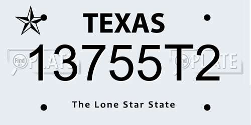 13755T2 Texas License Plate