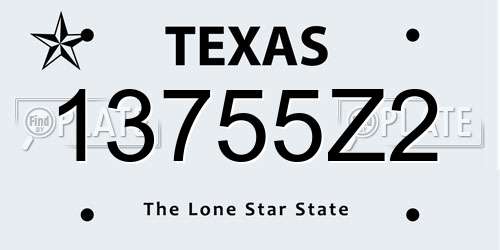 13755Z2 Texas License Plate