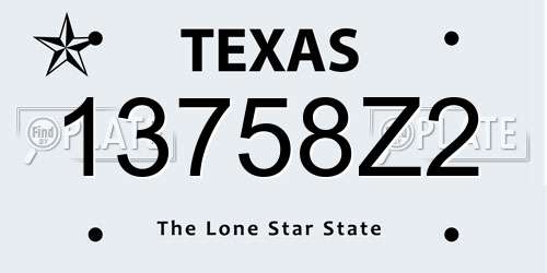 13758Z2 Texas License Plate