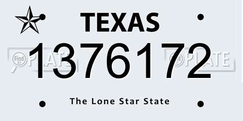 1376172 Texas License Plate