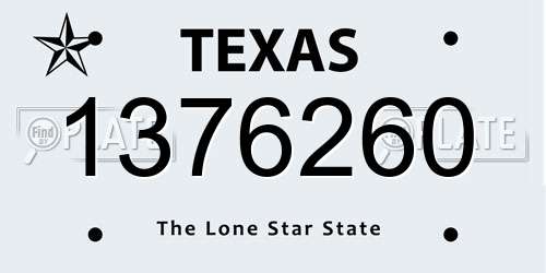 1376260 Texas License Plate