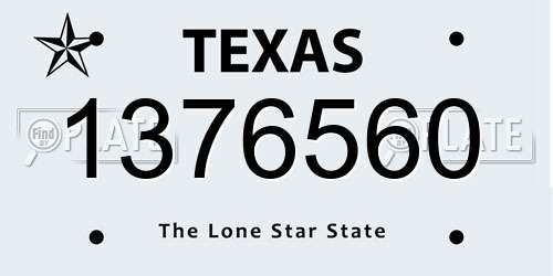 1376560 Texas License Plate