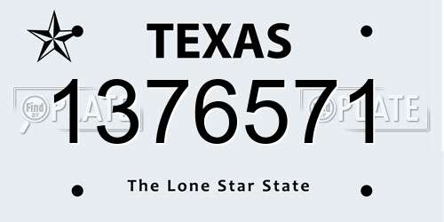 1376571 Texas License Plate