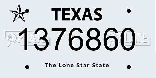 1376860 Texas License Plate