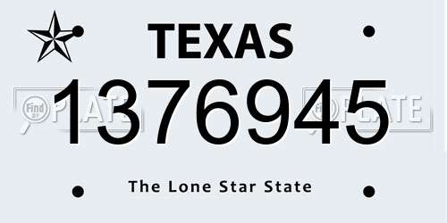 1376945 Texas License Plate