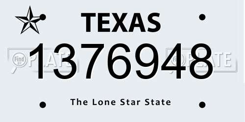 1376948 Texas License Plate