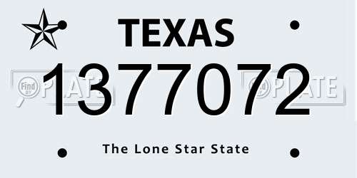 1377072 Texas License Plate