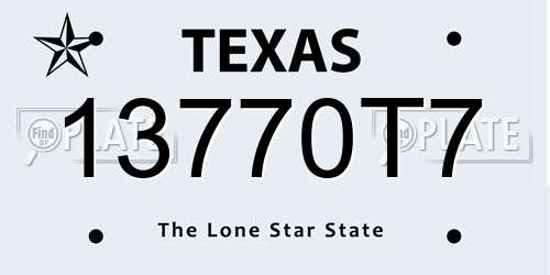 13770T7 Texas License Plate