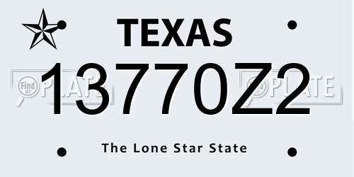 13770Z2 Texas License Plate