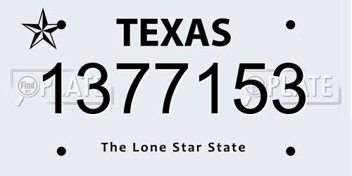 1377153 Texas License Plate