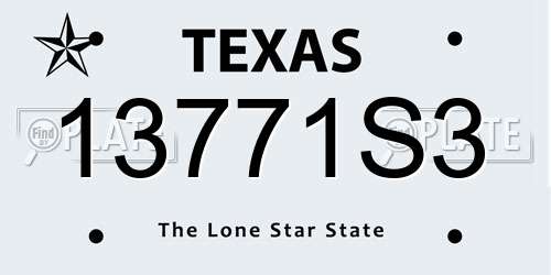 13771S3 Texas License Plate