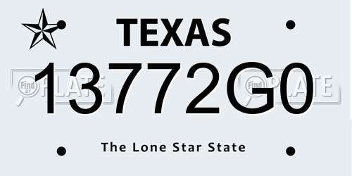 13772G0 Texas License Plate