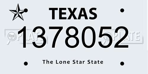 1378052 Texas License Plate