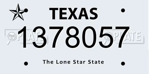 1378057 Texas License Plate