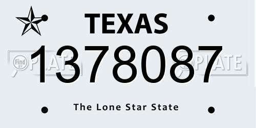 1378087 Texas License Plate