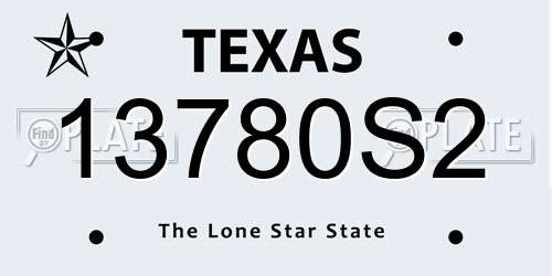 13780S2 Texas License Plate