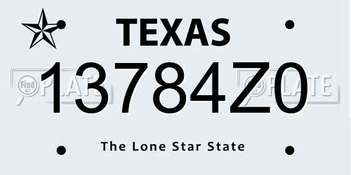 13784Z0 Texas License Plate