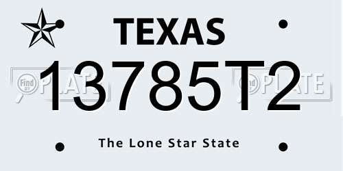13785T2 Texas License Plate