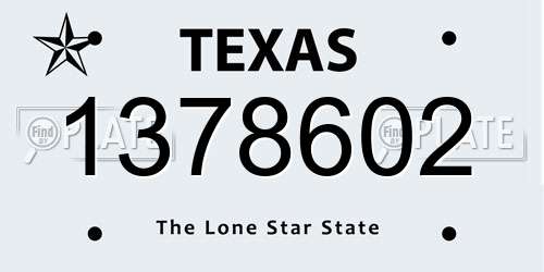 1378602 Texas License Plate