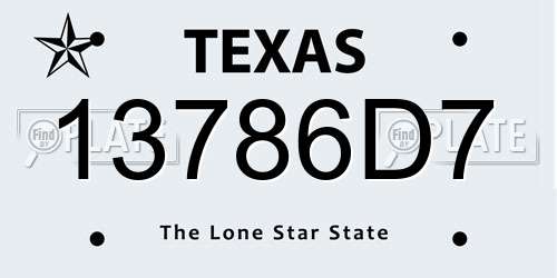 13786D7 Texas License Plate