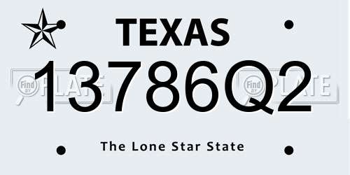 13786Q2 Texas License Plate