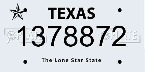 1378872 Texas License Plate