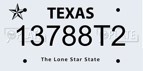 13788T2 Texas License Plate