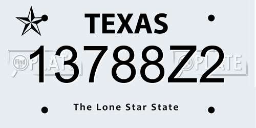 13788Z2 Texas License Plate