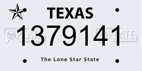 1379141 Texas License Plate