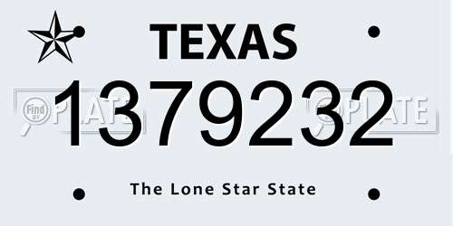 1379232 Texas License Plate