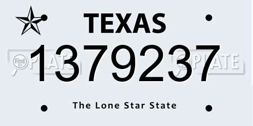 1379237 Texas License Plate