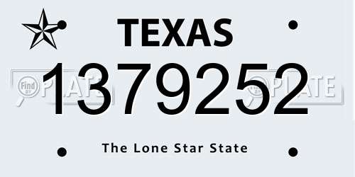 1379252 Texas License Plate