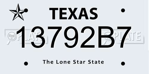 13792B7 Texas License Plate