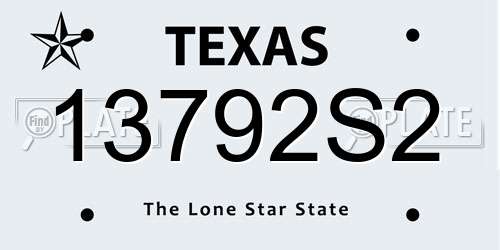 13792S2 Texas License Plate
