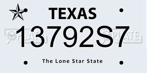 13792S7 Texas License Plate