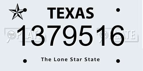 1379516 Texas License Plate