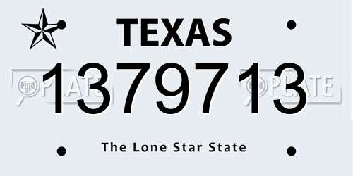 1379713 Texas License Plate