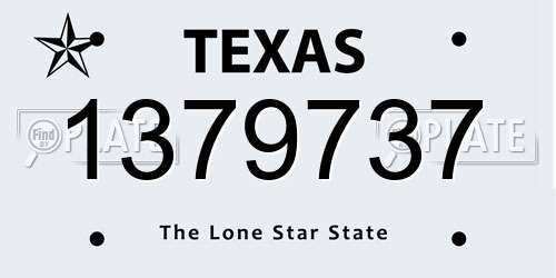 1379737 Texas License Plate