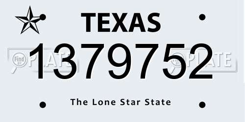 1379752 Texas License Plate