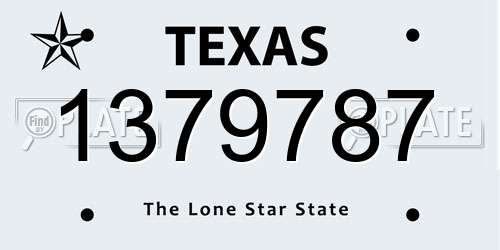 1379787 Texas License Plate